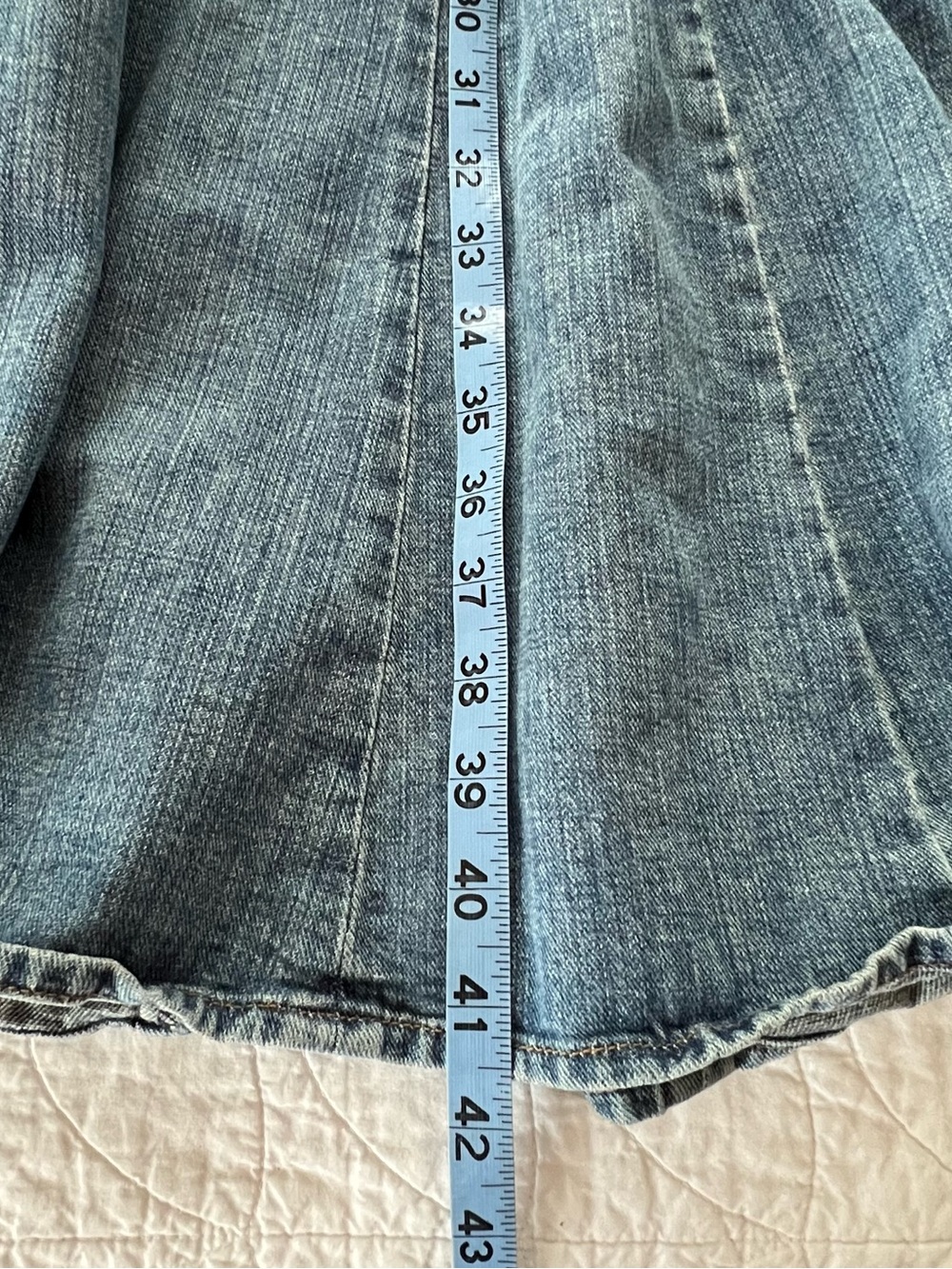 Ralph Lauren Jeans Co VTG Y2K 2-Tone Distressed Blue Denim Maxi Skirt Grunge - Picture 5 of 8